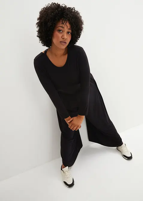 Sport-Jumpsuit aus fließender Viskose, bonprix