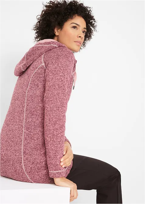 Long-Fleecejacke mit Kapuze, bonprix
