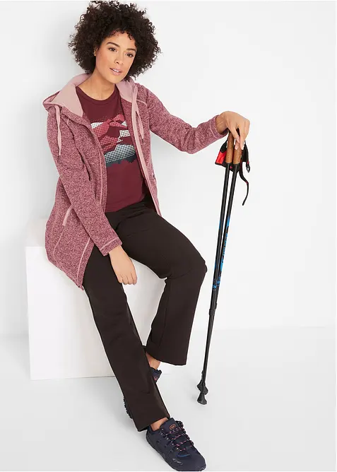 Long-Fleecejacke mit Kapuze, bonprix