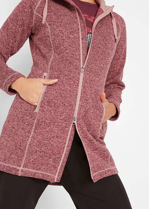 Long-Fleecejacke mit Kapuze, bonprix