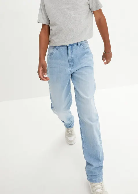 Loose-Fit Stretch-Jeans mit verstellbarem Bund, Straight, bonprix