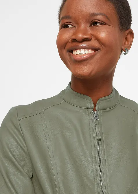 Lederimitat-Jacke aus reiner Viskose, bonprix