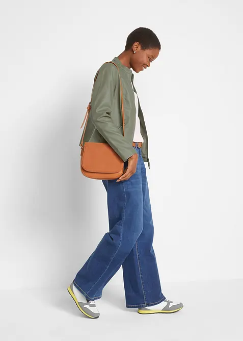 Lederimitat-Jacke aus reiner Viskose, bonprix