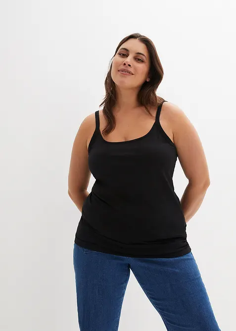 Spaghettiträger-Top aus reiner Bio Baumwolle, (2er-Pack), bonprix