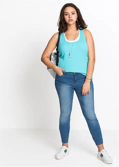 Jean skinny, taille mi-haute, raccourci, bonprix