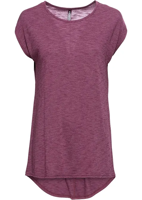 T-shirt long en viscose m&eacute;lang&eacute;e, bonprix