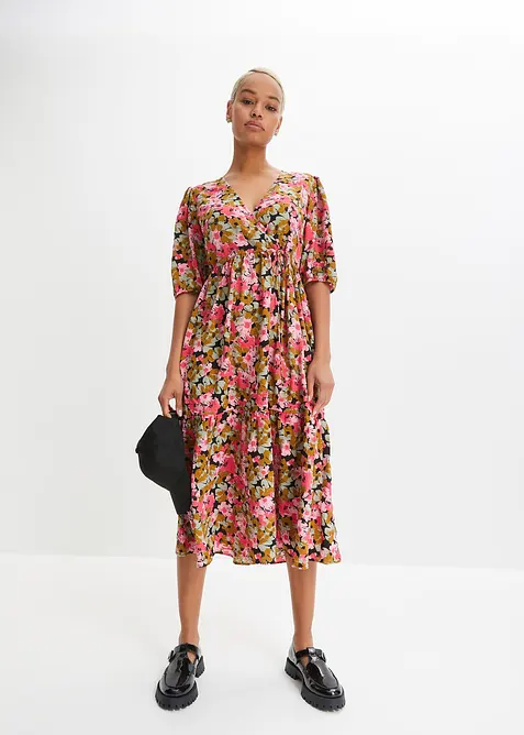 Robe midi en viscose mélangée, bonprix