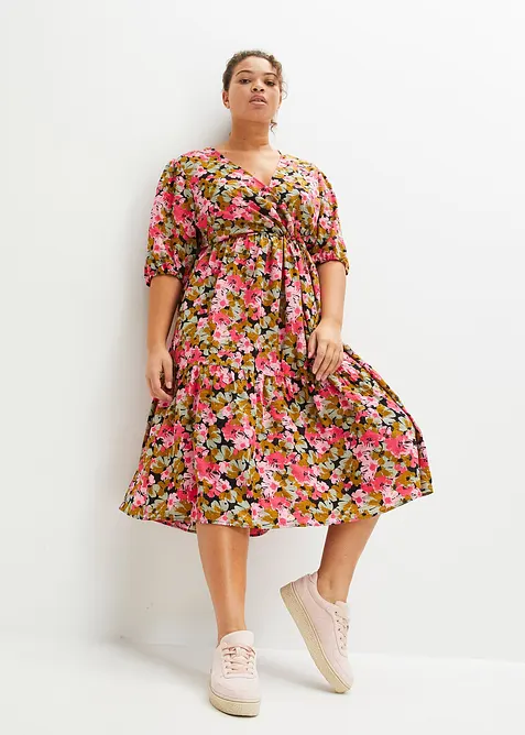Robe midi en viscose mélangée, bonprix