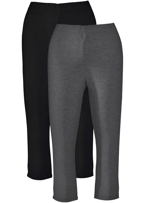 Schmal geschnittene Capri-Leggings (2er Pack), bonprix