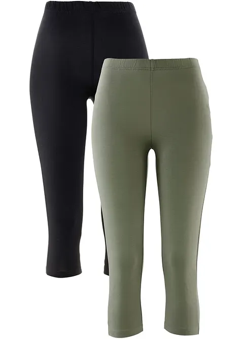 Schmal geschnittene Capri-Leggings (2er Pack), bonprix