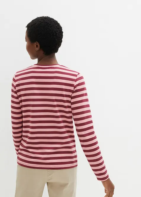 Gestreiftes Langarmshirt mit Stickerei, bonprix