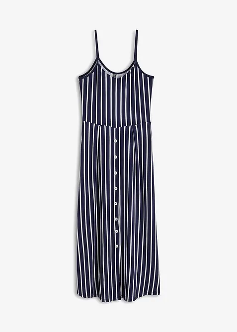 Sommerliches Jerseykleid mit Knopfleiste und Streifen, bonprix