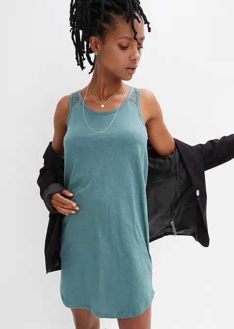 Shirtkleid aus Baumwolle mit Spitze, bonprix