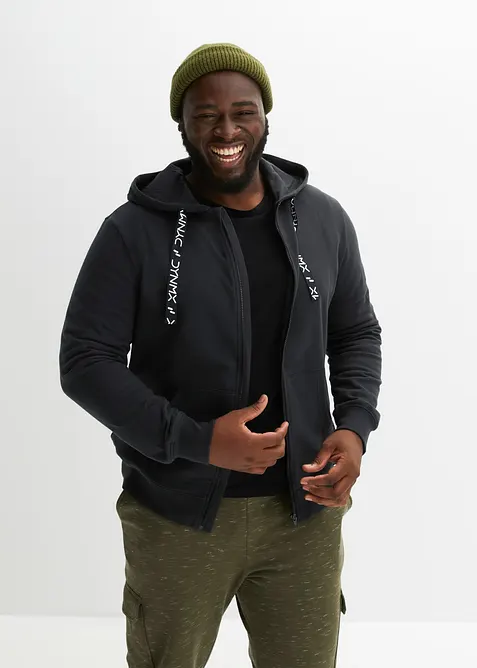 Sweat zippé à capuche 100% coton, bonprix