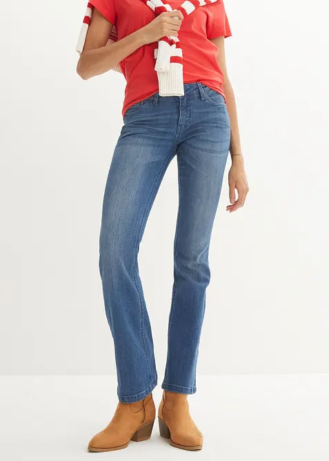 Jean bootcut taille mi-haute, extensible, bonprix