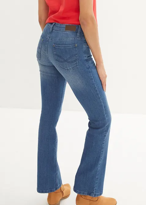 Jean bootcut taille mi-haute, extensible, bonprix