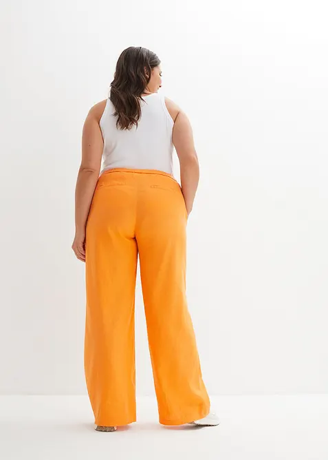 Pantalon palazzo en lin mélangé, bonprix
