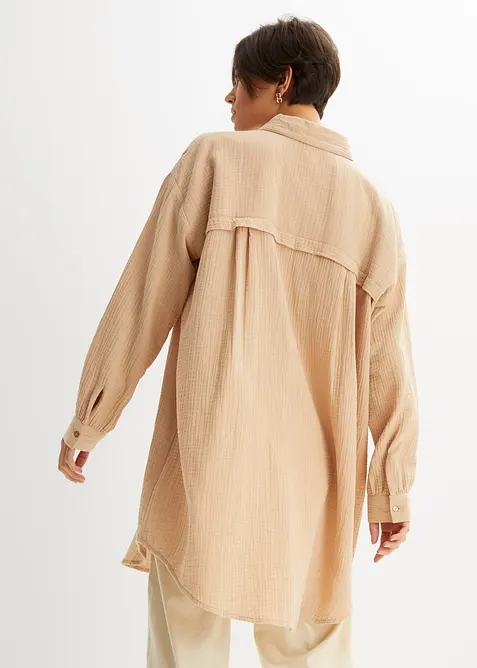 Oversize Musselin-Longbluse, bonprix