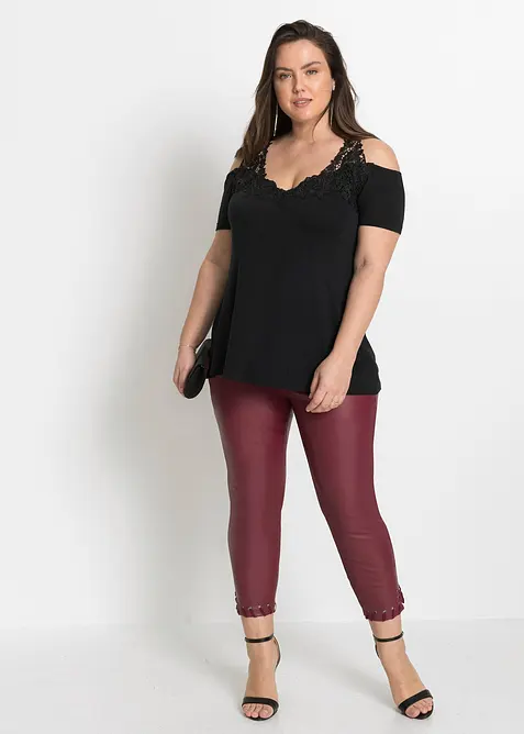 Cold-Shoulder-Shirt mit Spitze, bonprix