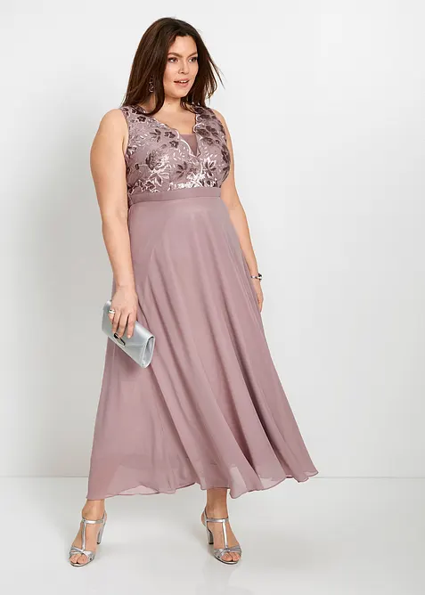 Maxikleid mit Paillettenstickerei, bonprix