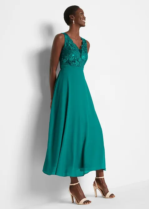 Robe longue brodée de sequins, bonprix