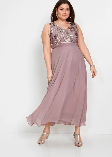 Maxikleid mit Paillettenstickerei, bonprix