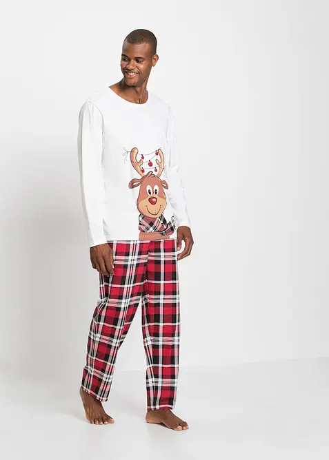 Pyjama aus reiner Bio-Baumwolle mit langen Ärmeln, bonprix