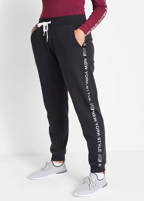 Sweathose mit B&uuml;ndchen und Statement-Druck, bonprix