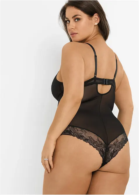 Body aus Spitze mit recyceltem Polyamid, bonprix