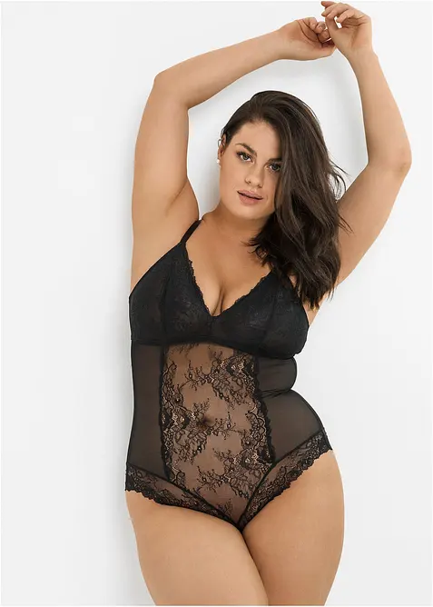 Body aus Spitze mit recyceltem Polyamid, bonprix