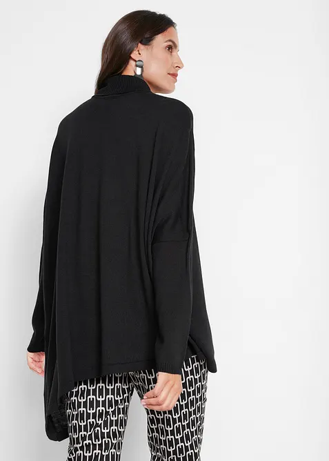 Poncho-Rollkragenpullover mit asymmetrischem Schnitt, bonprix