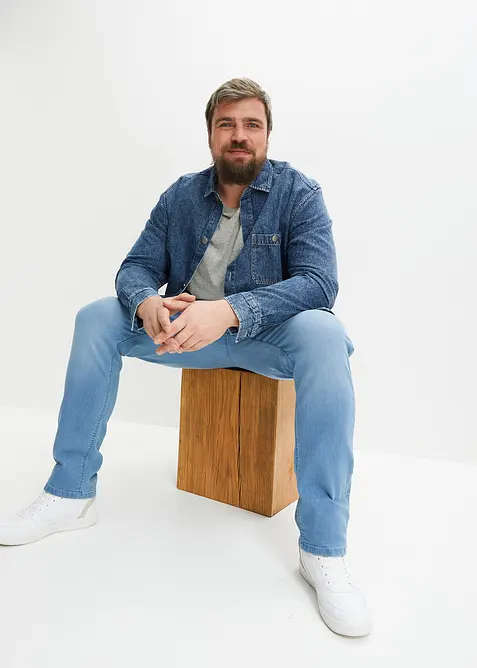 Jean slim extensible et léger, droit, bonprix