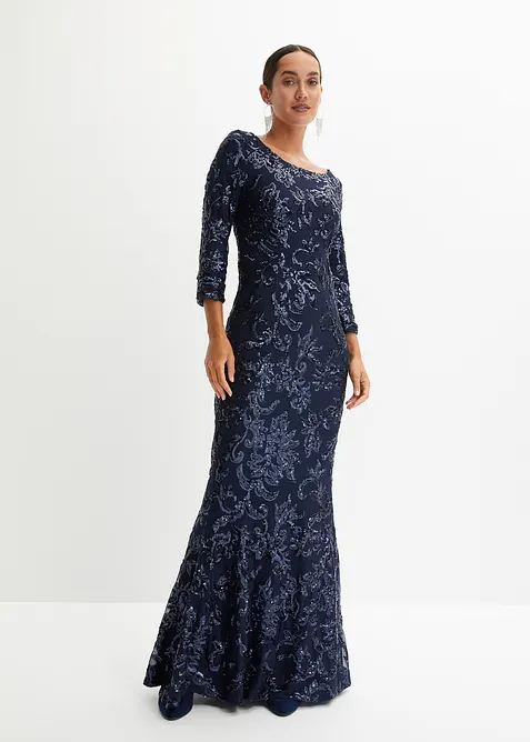 Robe à sequins avec découpe dos, bonprix