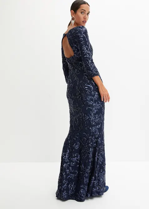 Robe à sequins avec découpe dos, bonprix