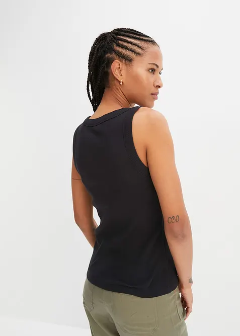 Débardeur côtelé 100% coton, bonprix