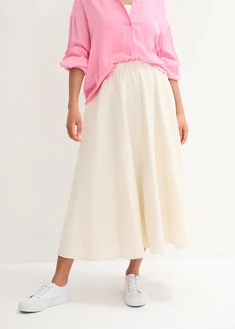 Midirock aus Leinen-Mix, bonprix