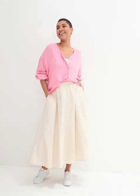 Midirock aus Leinen-Mix, bonprix