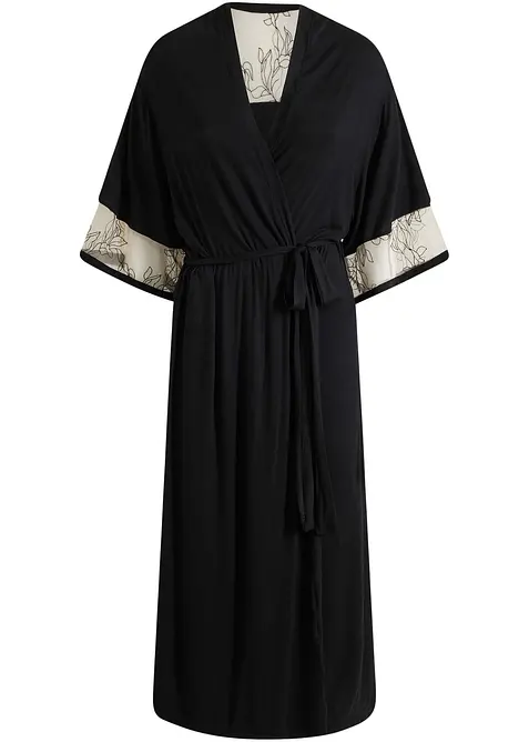 Langer Viskose Kimono mit Stickerei, bonprix