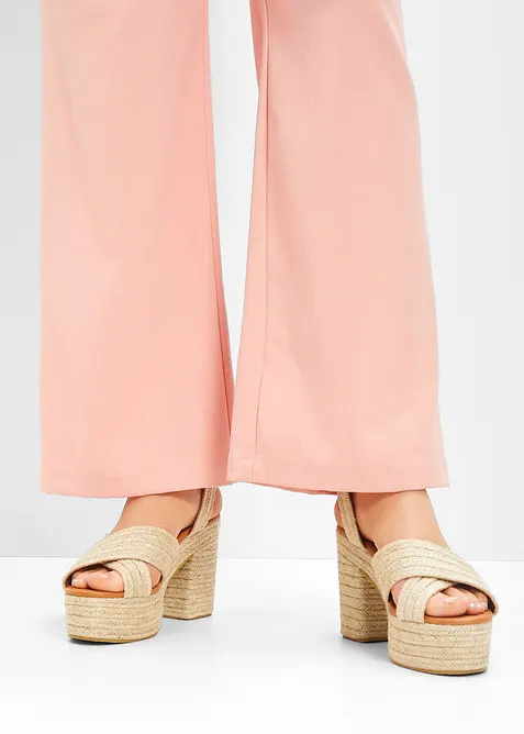 Plateau-Sandaletten in Bast-Optik, bonprix