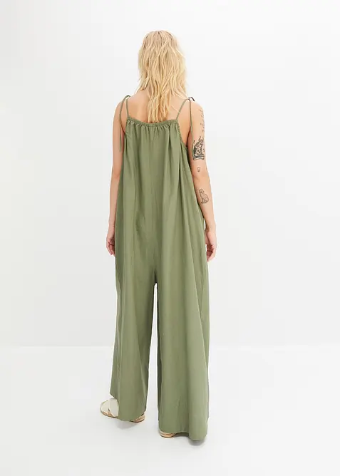 Jumpsuit aus leichtem Leinen-Viskose-Mix, bonprix