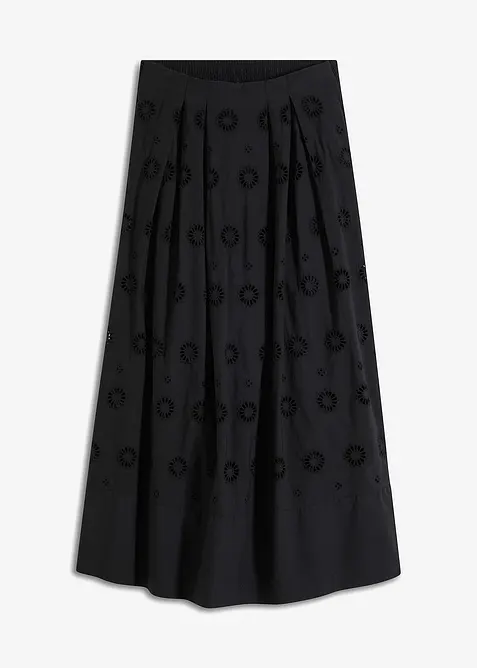 Maxirock aus Bio-Baumwolle mit Lochstickerei, bonprix