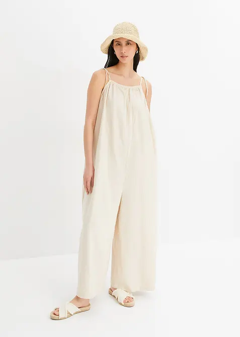 Jumpsuit aus leichtem Leinen-Viskose-Mix, bonprix