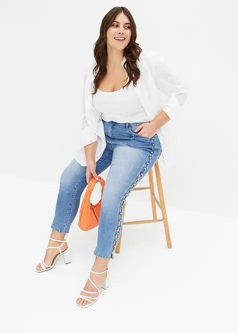 Jean skinny taille mi-haute, extensible, bonprix