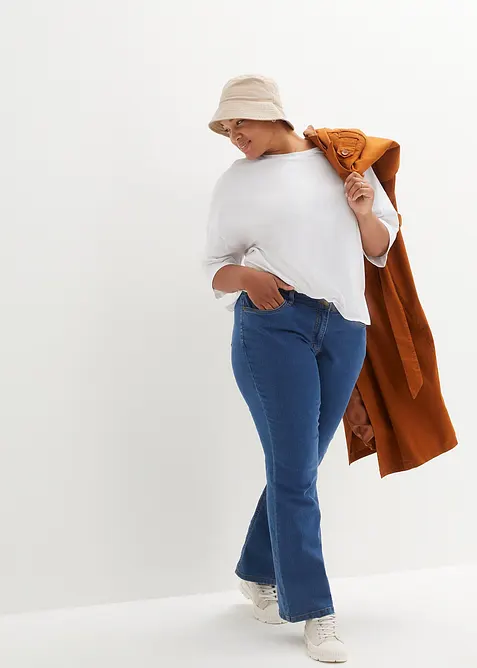 Oversize-Shirt aus elastischem Bio-Baumwoll-Mix, bonprix