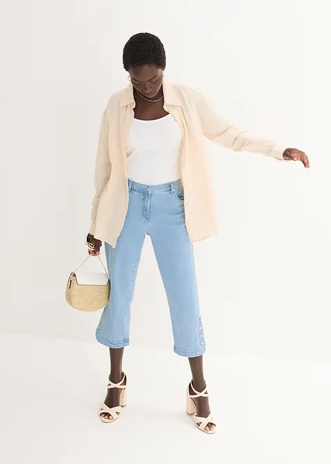 Jean corsaire, taille mi-haute, bonprix