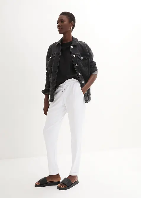 Pantalon jogger en viscose m&eacute;lang&eacute;e, bonprix