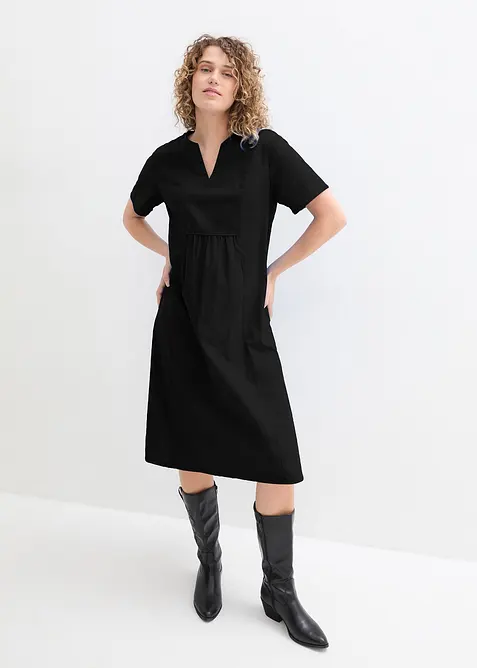 Tunika-Kleid mit Taschen aus Leinen-Baumwoll-Mix, bonprix