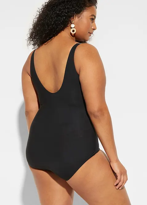 Maillot 1 pièce sculptant, maintien léger, col V, bonprix