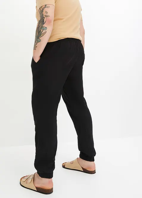 Regular Fit Schlupfhose aus weichem Musselin, Tapered, bonprix