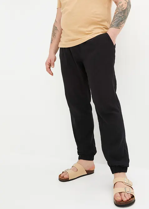 Regular Fit Schlupfhose aus weichem Musselin, Tapered, bonprix
